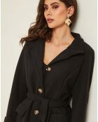 Manteau long Théa à ceinture noir