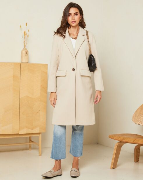 Manteau mi-long Alya beige