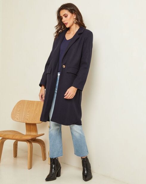 Manteau mi-long Alya marine