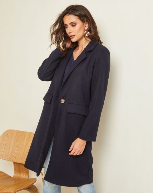 Manteau mi-long Alya marine