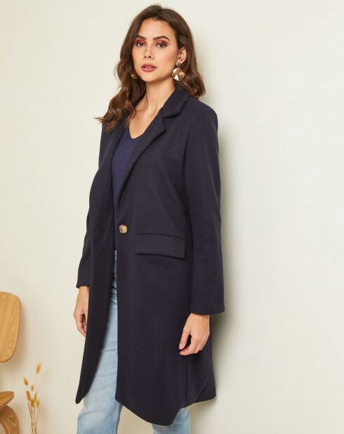 Manteau mi-long Alya marine
