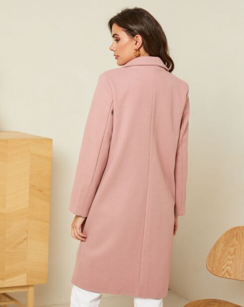 Manteau mi-long Alya rose