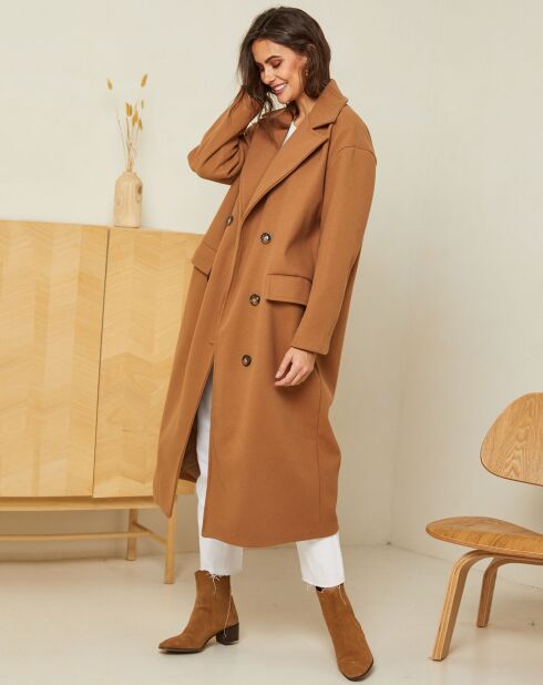 Manteau long Clara camel