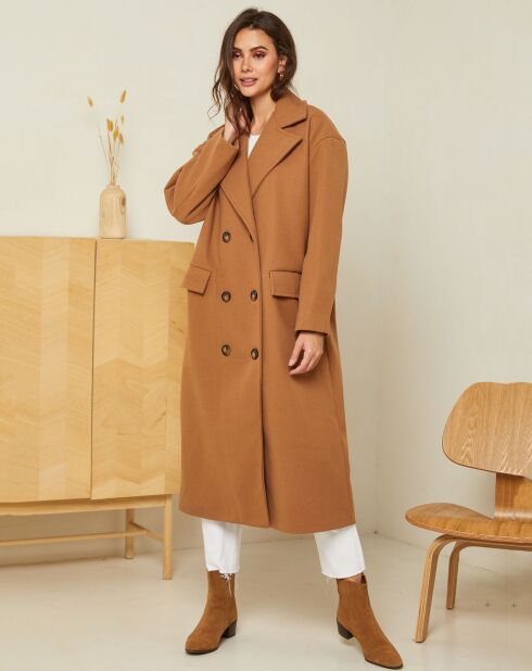 Manteau long Clara camel