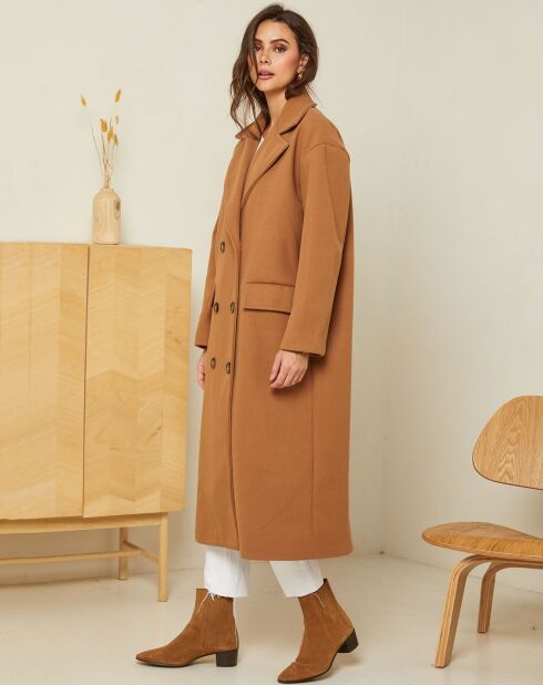 Manteau long Clara camel