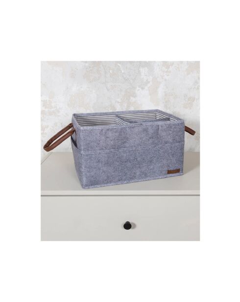 Corbeille grise - 33x20x18 cm