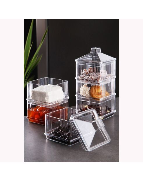 Set di presentazione alimentare trasparente - 10x10x49,5 cm