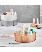 3 Organisateurs de maquillage saumon/blanc/anthracite - 18.5x18.5x6 cm