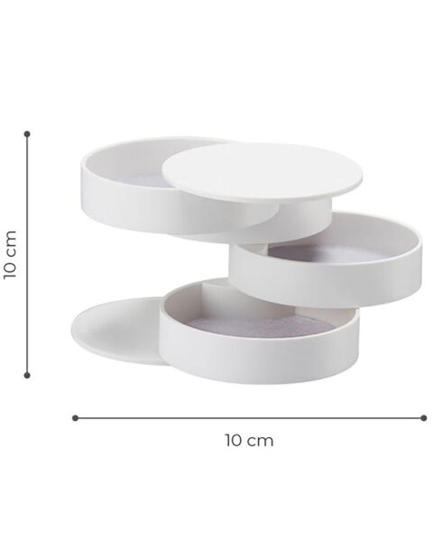 Organisateur de maquillage & bijoux blanc - 10x10x10 cm