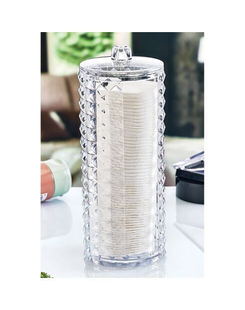 Pot pour coton transparent - 6x6x17 cm
