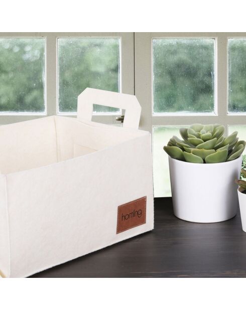 Organiseur de bureau crème - 30x20x15 cm