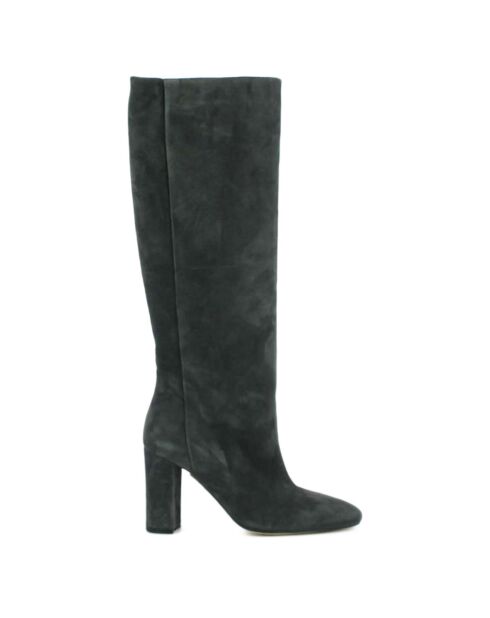 Bottes en Velours de Cuir Calime anthracite - Talon 8 cm