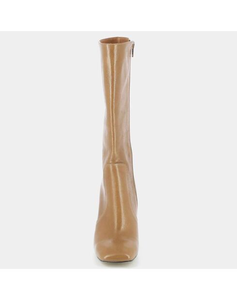 Bottes en Cuir Vacca cannelle - Talon 8 cm