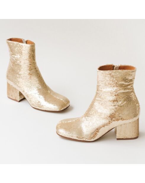 Bottines en Sequins Darlene Bis platine - Talon 6.5 cm