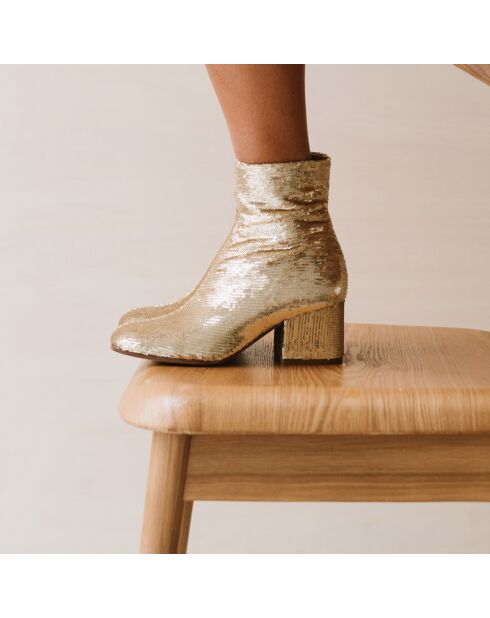 Bottines en Sequins Darlene Bis platine - Talon 6.5 cm
