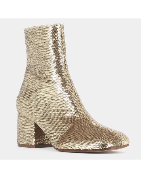 Bottines en Sequins Darlene Bis platine - Talon 6.5 cm