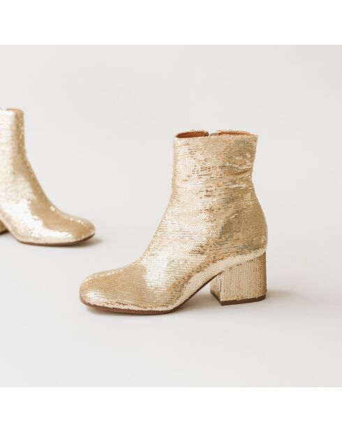 Bottines en Sequins Darlene Bis platine - Talon 6.5 cm