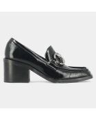 Mocassins en Cuir verni Djoba noires - Talon 6.5 cm