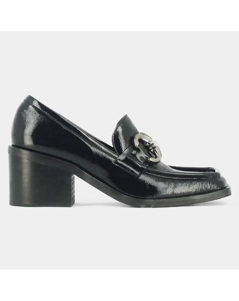 Mocassins en Cuir verni Djoba noires - Talon 6.5 cm