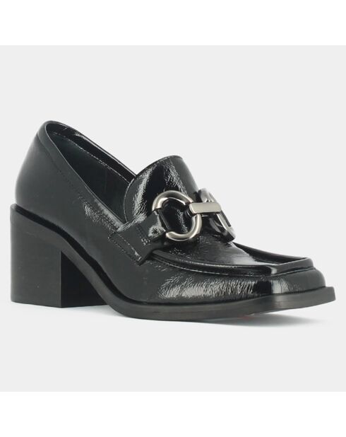 Mocassins en Cuir verni Djoba noires - Talon 6.5 cm