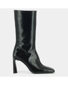 Bottes en Cuir Butin noires - Talon 9 cm