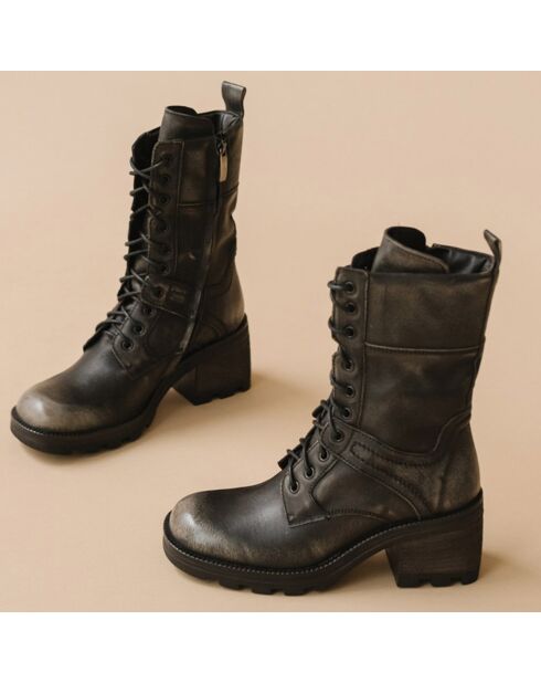 Boots en Cuir Randall grises - Talon 6.5 cm