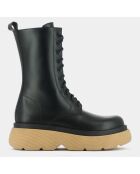 Boots en Cuir Romulus noir/miel - Talon 5 cm