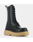 Boots en Cuir Romulus noir/miel - Talon 5 cm