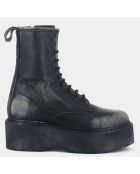 Boots en Cuir Romy effet usé grises - Talon 6 cm