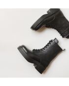 Boots en Cuir Ibras noires - Talon 5 cm