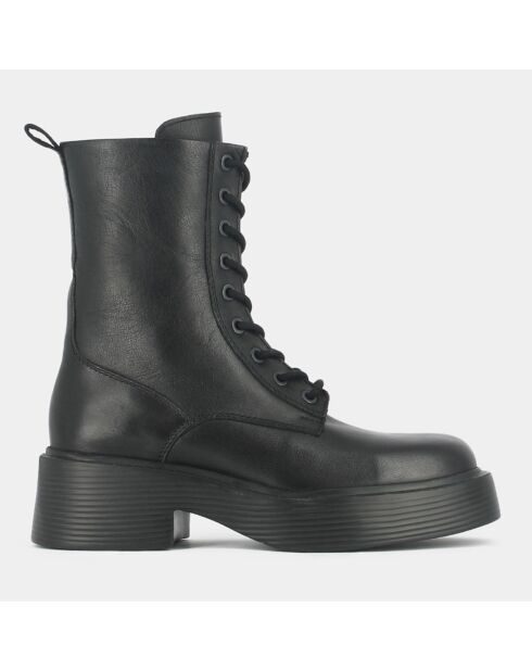 Boots en Cuir Ibras noires - Talon 5 cm