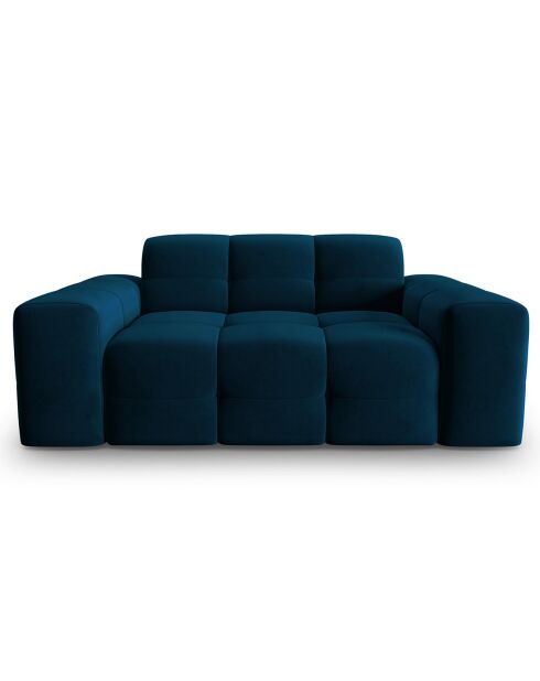 Canapé Velours 2 Places Kendal bleu marine - 156x103x79 cm