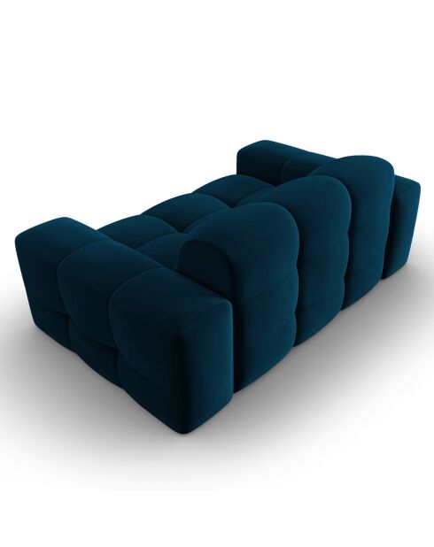 Canapé Velours 2 Places Kendal bleu marine - 156x103x79 cm