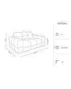 Sofá Kendal de 2 plazas de terciopelo azul marino - 156x103x79 cm
