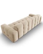 Canapé Velours 4 Places Kendal beige clair - 255x103x79 cm