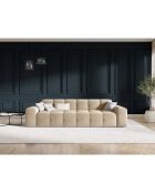 Canapé Velours 4 Places Kendal beige clair - 255x103x79 cm