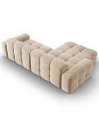 Canapé D'angle gauche Velours 4 Places Kendal beige clair - 256x173x79 cm