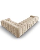 Canapé D'angle droit Velours 6 Places Kendal beige clair - 332x231x79 cm