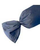 Taie de traversin 100% Satin de coton bleu jean