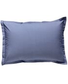 Taie d'oreiller 100% Satin de coton bleu jean