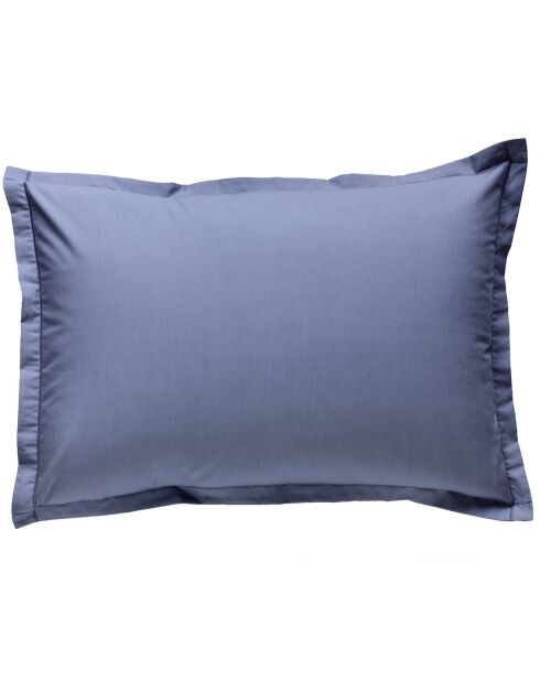 Taie d'oreiller 100% Satin de coton bleu jean