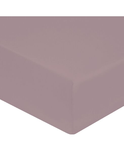 Drap housse 100% Satin de coton bonnet 30 cm violet ice