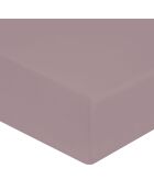 Drap housse 100% Satin de coton bonnet 40 cm violet ice