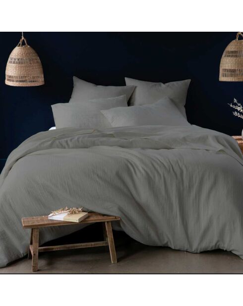 Copripiumino in garza 100% cotone grigio perla