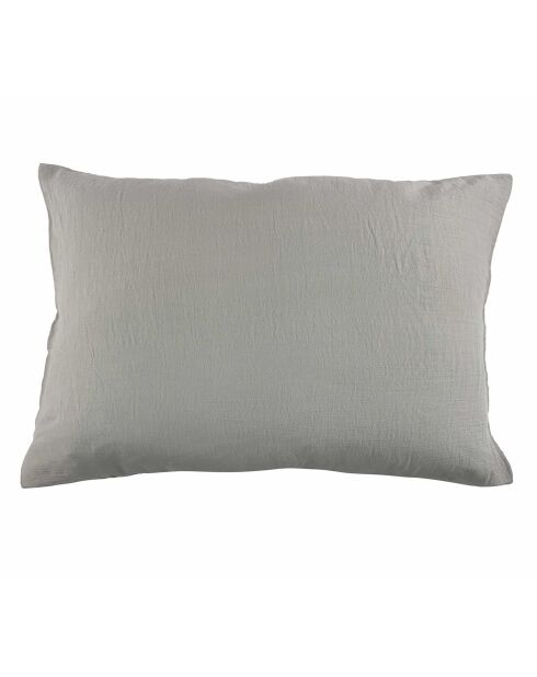 Taie d'oreiller 100% Gaze de coton gris perle