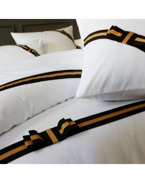Parure housse de couette 100% Percale de Coton Fedora camel