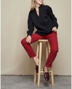 Pantalon aspect Velours Paolo rouge