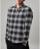 Chemise Carreaux Double Poches Oversize noir/blanc
