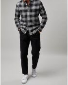 Chemise Carreaux Double Poches Oversize noir/blanc