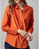 Chemise en Velours côtelé orange